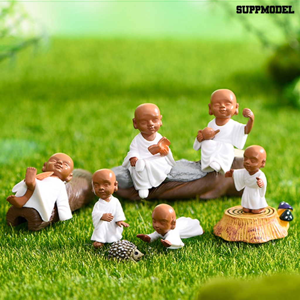 [Dekorasi] 5pcs/set Figura Monks Hias Halus Unik Ekspresi Hidup Monk Ornamen Aksesoris Mobil