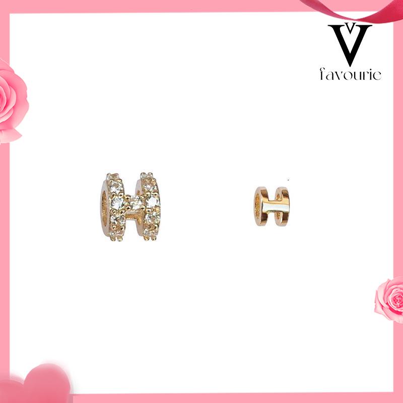 CODMini H Letter Simple Ear Studs Temperamen Indah Anting Semua Cocok untuk Wanita-FA