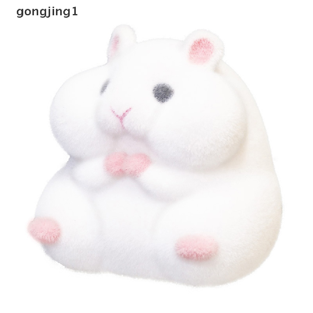 Ggg Mainan Kapsul kawaii fatty milky hamster flocking plush dolls gashapon toys ID