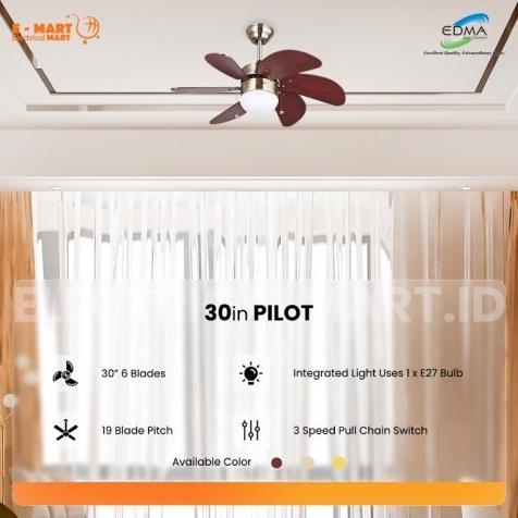 Ceiling Fan Mt Edma Pilot 30 Inc Kipas Angin Lampu