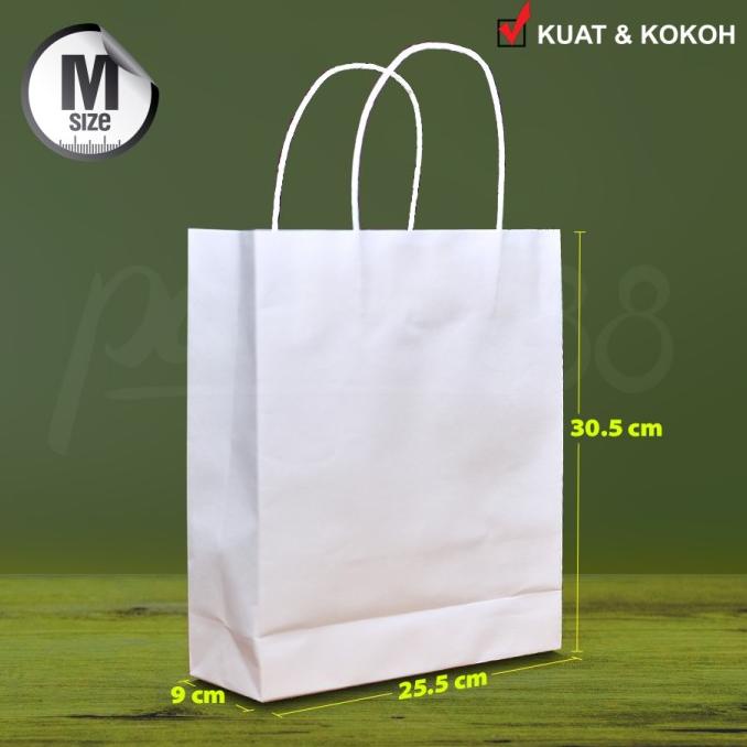 Jual Paper Bag Tas Kertas Putih Polos M Shopee Indonesia