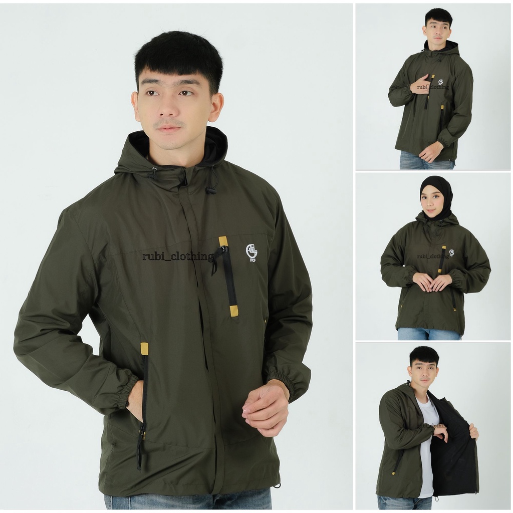 Jaket Parasut Pria Waterproof Original FCF size M L XL XXL / Jaket Pria Musim Dingin Jumbo Anti Air