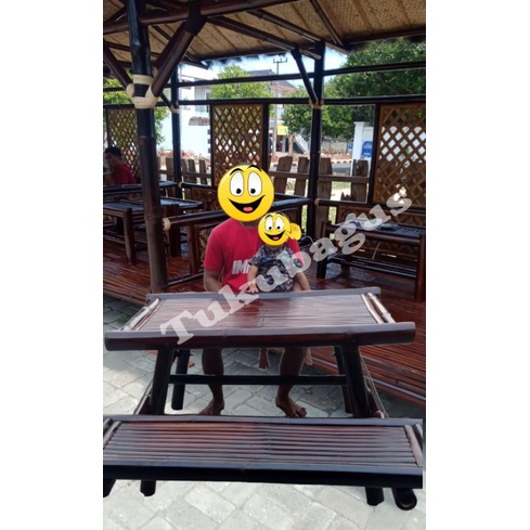 kursi bambu cafe resto mojokerto