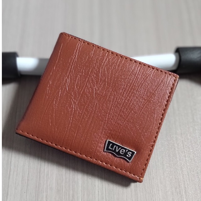 Dompet pria remaja model lipat dua horizontal bahn kulit PU lokal urat logo #dompet #dompetlipat #dompetlokal