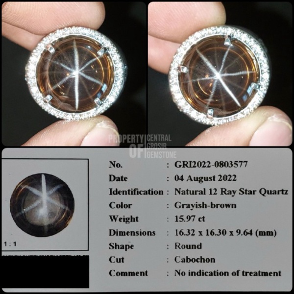 Unik Cincin Batu Permata Natural Quartz Star 12 Good Quality Koleksi Langka Berkualitas