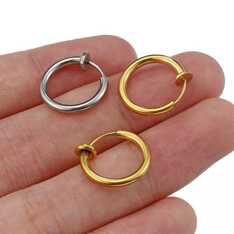 Anting Piercing Ukuran 2mm Tanpa Lubang Tindik Telinga Pria dan Wanita Terbaru