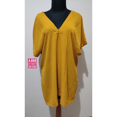 [A-060] NEW ATASAN PANJANG V-NECK LONG SQUARE NAGITA SLAVINA KUNING MURSTAD