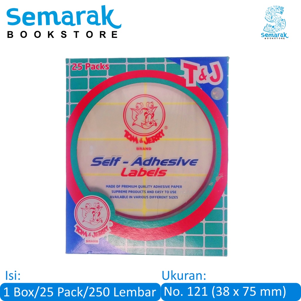 

Tom & Jerry Self-Adhesive Labels Sticker Label No. 121 ( 38 x 75 mm ) [1 Box / 25 Pack / 250 Lembar]