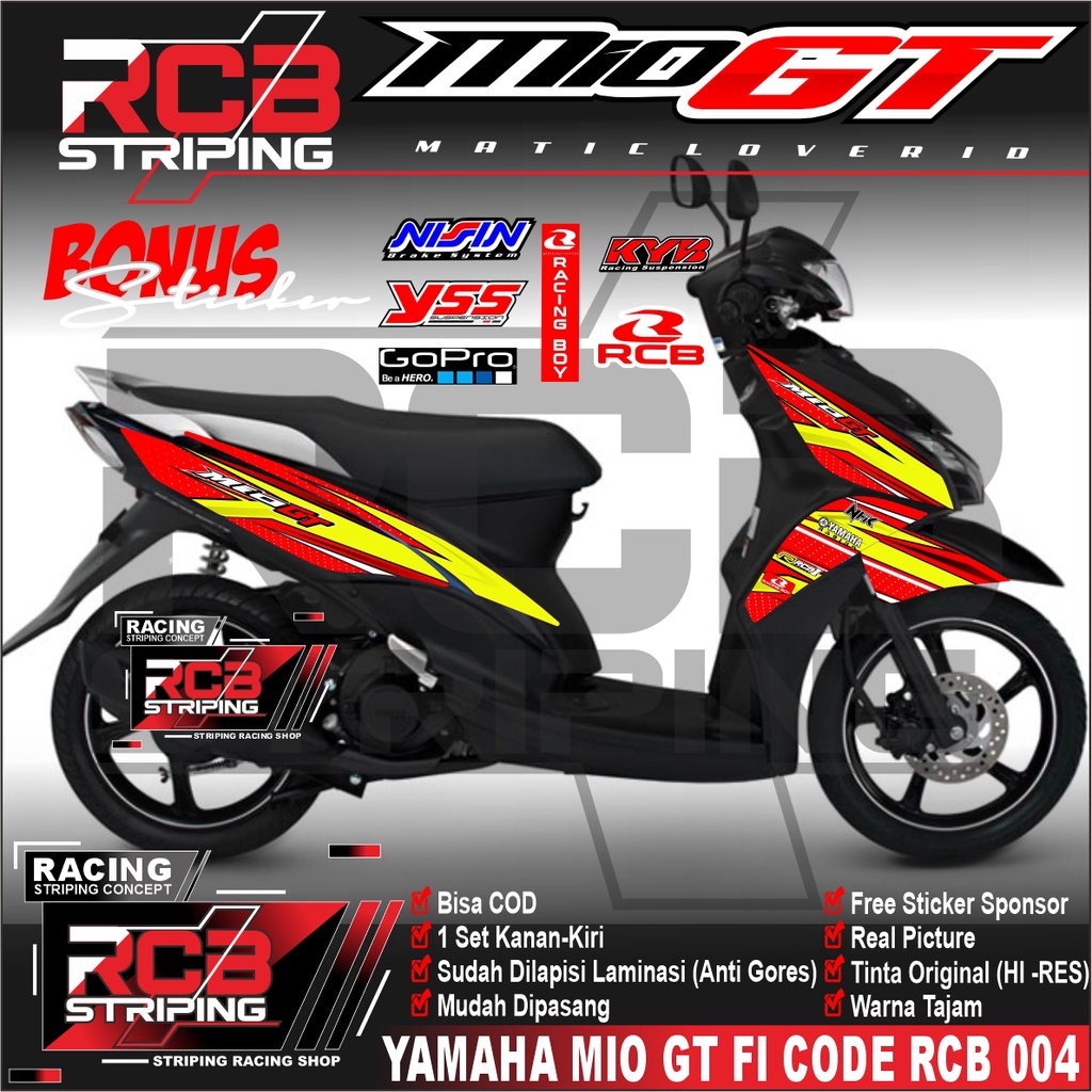 stiker motor,motor,gt, striping mio, stiker mio gt, mio, mio gt, striping mio gt RCB 004
