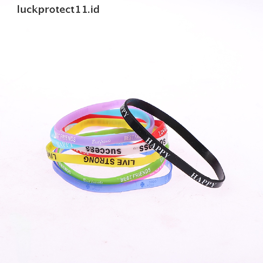 /Fashion Hot// Fashion// 10pcs/lot Curah Grosir Fashion Multicolor Gelang Silikon Untuk Wanita Karet.