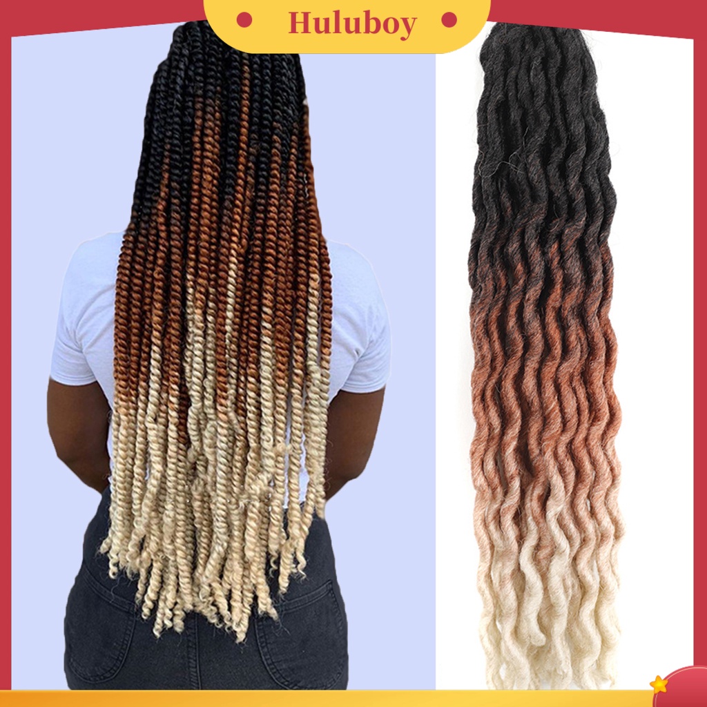 Wig Rambut Kepang Keriting Gimbal Tebal Warna Hitam Untuk Wanita