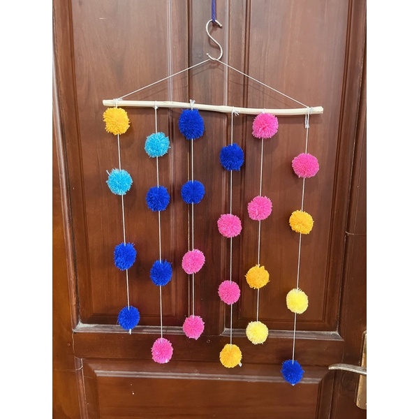 (READY STOK)  hiasan dinding pom pom / macrame wall hanging (HD 161)