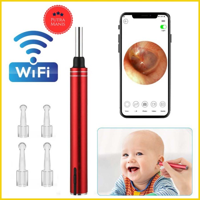PEMBERSIH TELINGA OTOSCOPE WIFI KAMERA ENDOSCOPE KOREK KUPING CAMERA