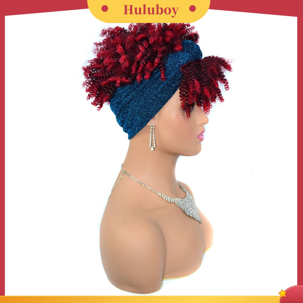 Wig Rambut Keriting Fluffy Portable Untuk Wanita