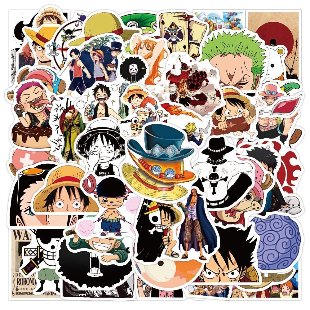 Agustina ONE PIECE Stiker Tahan Air Kartun Kulkas Scrapbooking Koper Handphone Skateboard Album Stiker Dekoratif