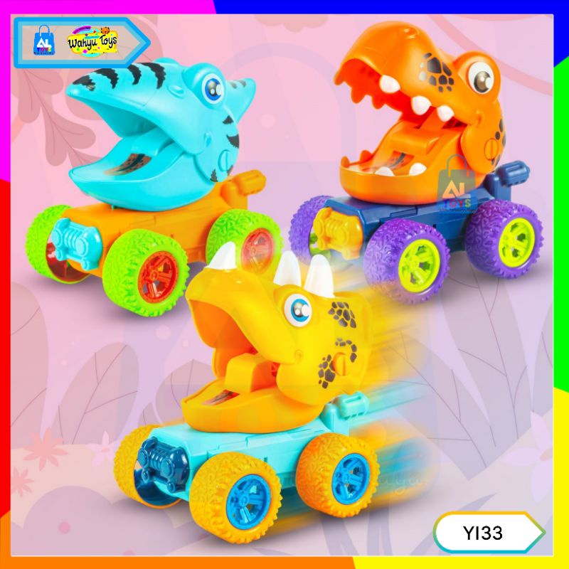 Mainan Mobil-Mobilan Dino Saurus Jalan Mainan Dino press to Goo Mainan Murah YI33 MAINAN ANAK-ANAK K