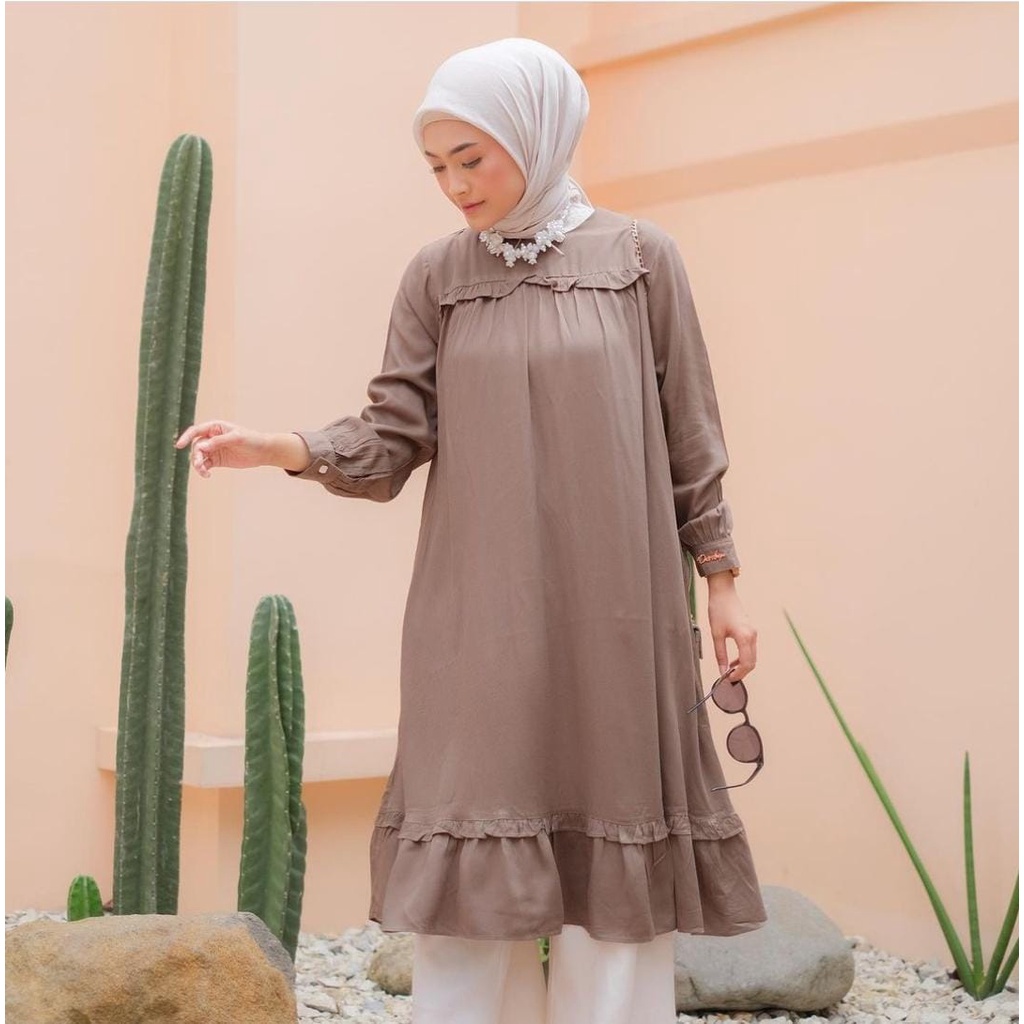 SETCEL/ONESET TUNIK RAYON TWILL UNIQLO BY DHARBY SCARF