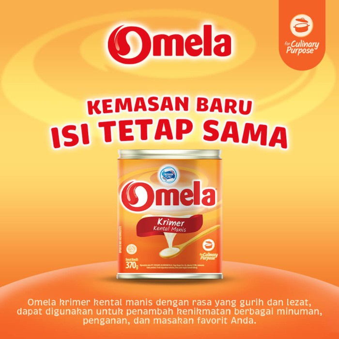 

Kental-Manis- Frisian Flag Omela Krimer Kental Manis Kaleng 490G [2 Pcs] -Manis-Kental