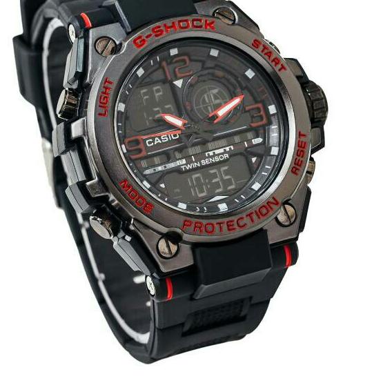 ➟➬✢ BISA COD  JAM TANGAN PRIA G-SHOCK CASIO METAL RUBBER GST 8600 DUAL TIME / JAM TANGAN Kirim Sekar
