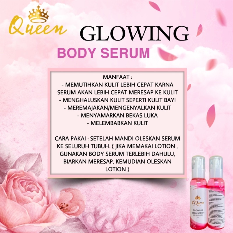 BISA (COD) QUEEN GLOWING BODY SERUM ISI 100ML