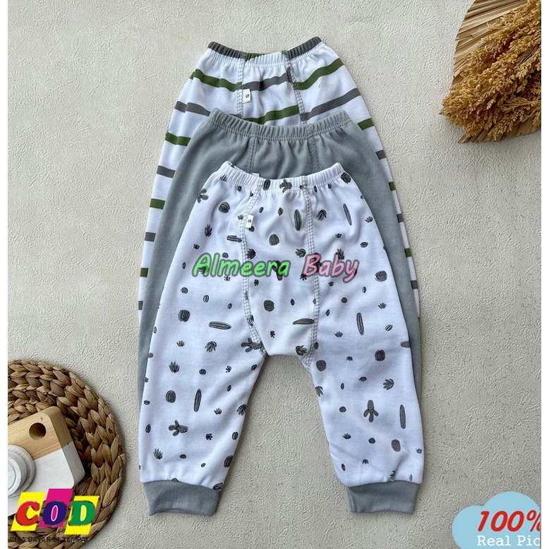 Isi 3 Setelan Baju Bayi Baru Lahir Lengan Panjang Kancing Depan Usia 0-3 Bulan Almeera Baby and Kids