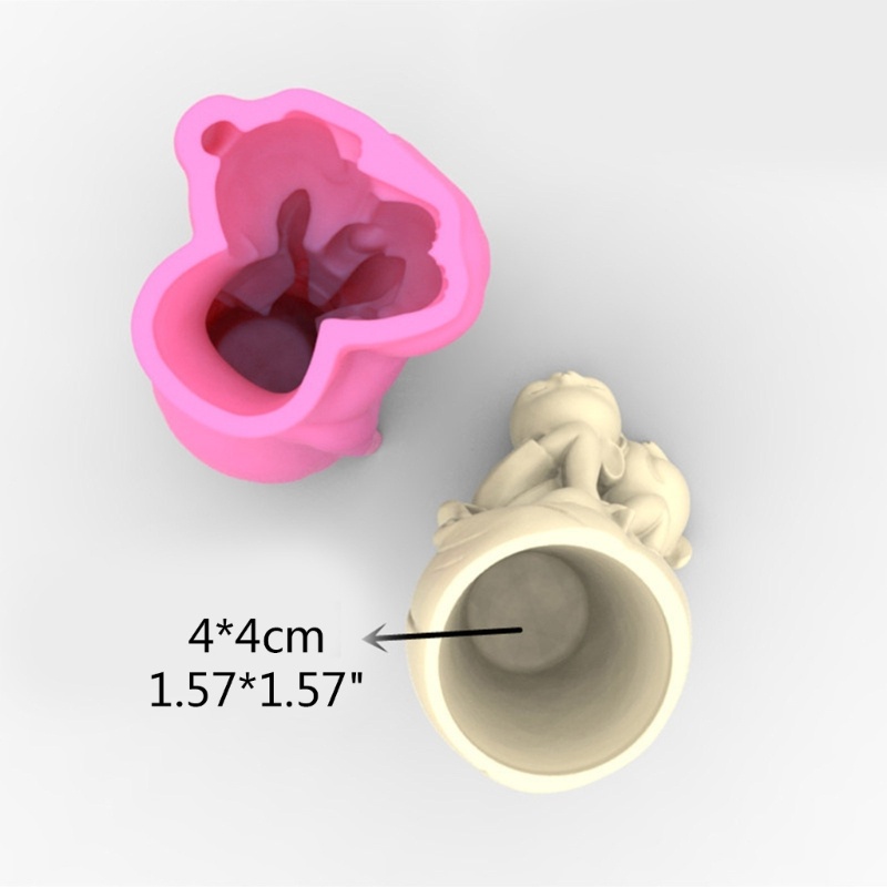 Siy Gadis Dan Kelinci Gypsum Pot Bunga Cetakan Silikon Cetakan Epoxy Resin Casting Cetakan Succulent Vas Cetakan Semen Tempat Pena Cetakan