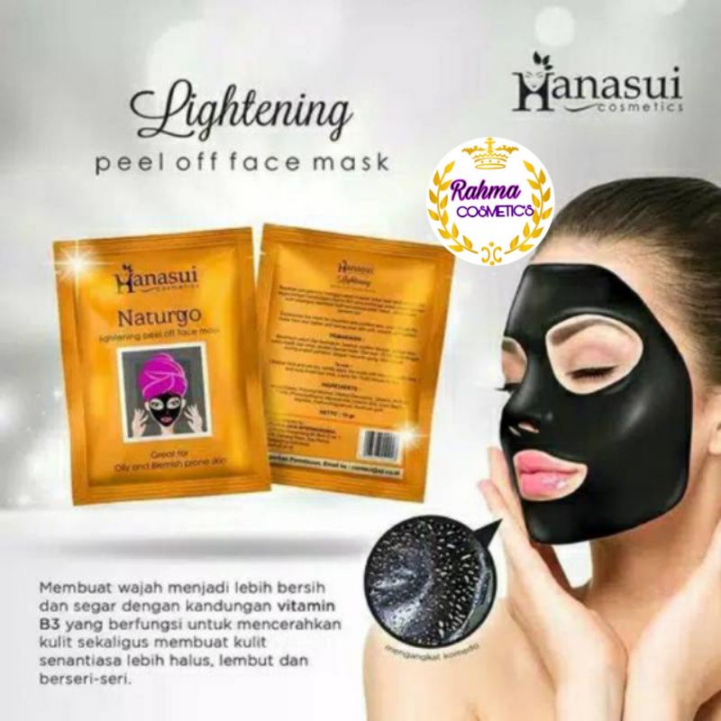 MASKER HANASUI NATURGO lightening pell off mask/masker hanasui naturgo gold anti aging/masker komedo