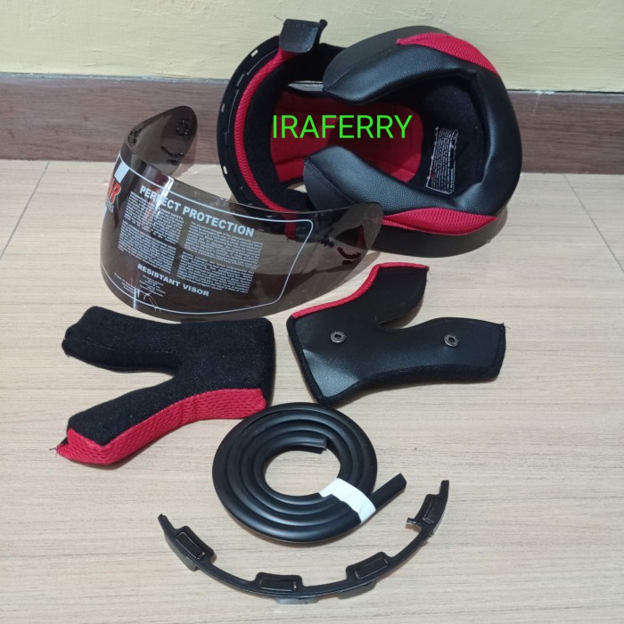 BUSA HELM KYT RC7 KANCING KLIP BESI FULL SET + KACA HITAM + KARET HELM
