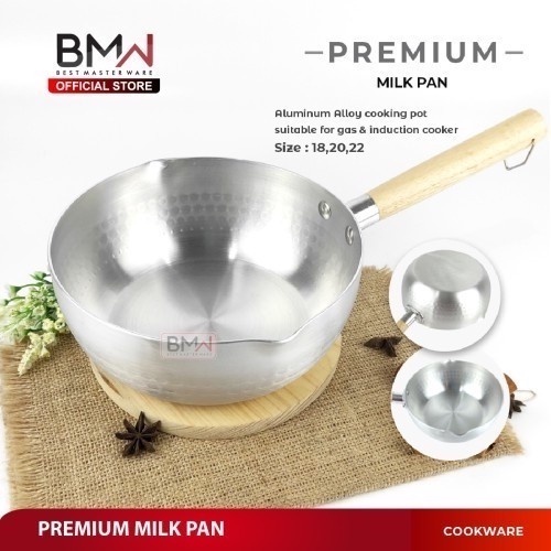 BMW Kitchen Ware - Panci Mie Rebus Gagang Kayu Milk Pot Alumunium