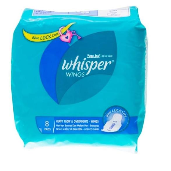 ⌅ Whisper Pembalut Heavy Flow Overnight Wings 8 pcs ホ