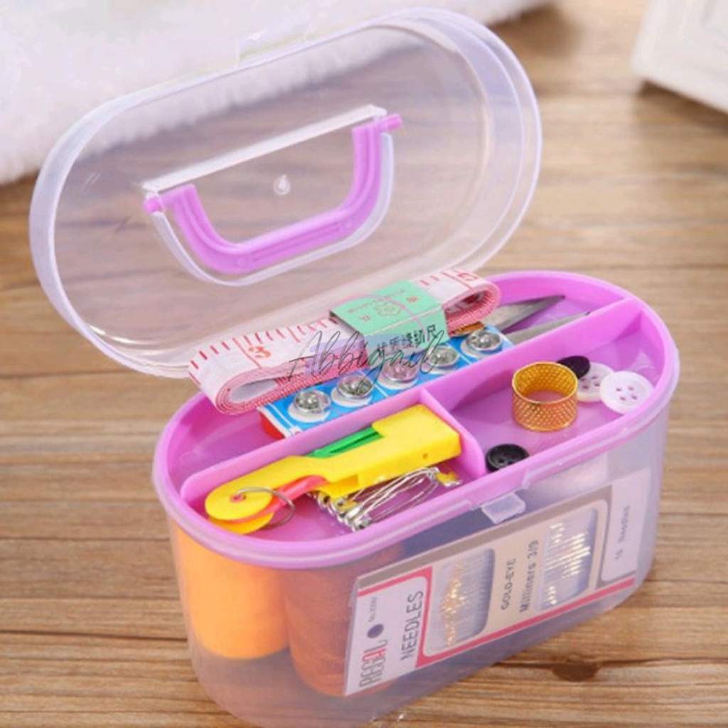 𝘈𝘉𝘎✰ PERALATAN JAHIT SEWING KIT / SET ALAT JAHIT JARUM DAN BENANG / PERLENGKAPAN MENJAHIT DENGAN 8 PCS BENANG 1246