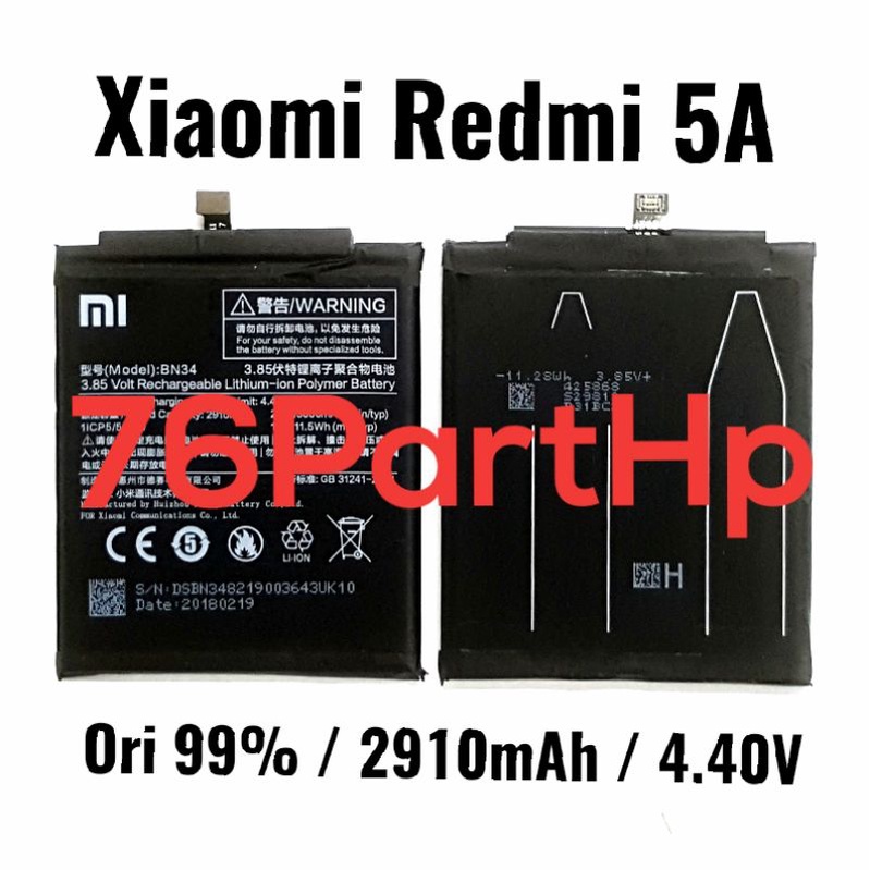 Ori 99 % persen Baterai Xiaomi Redmi 5A - BN34 Baterai