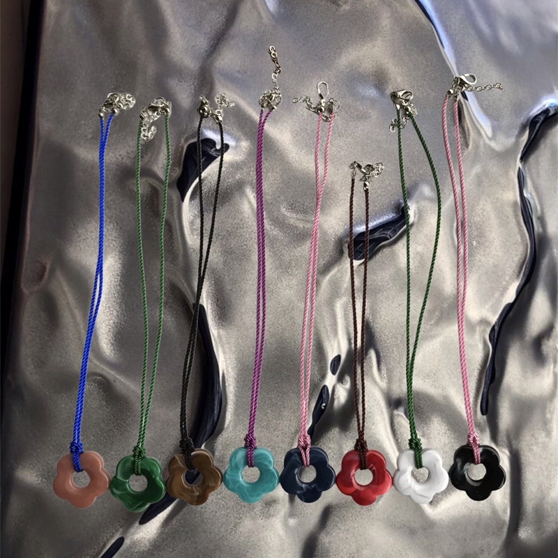 jiao—kalung tali bandul bunga kalung Y2K