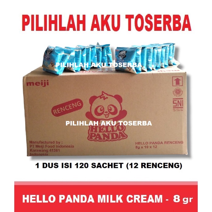 Meiji HELLO PANDA Biscuit MILK CREAM RENCENG - (HARGA 1 DUS)