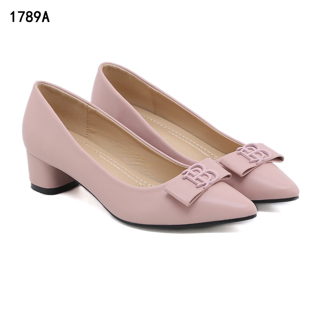 BO B-Logo Bow Block Heel Pumps 1789A