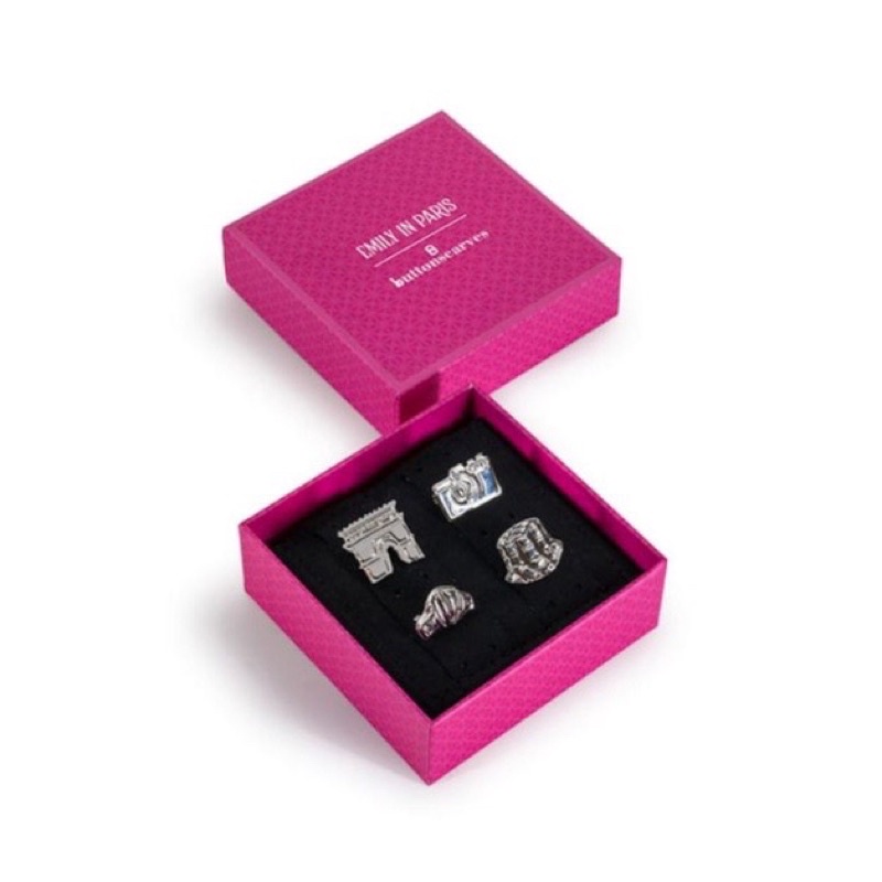 LENGKAP EMILY BROOCH BUTTOBSCARVES EMILY IN PARIS Petite package rosegold rose gold silver bros pake