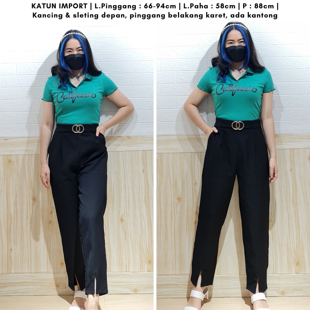 4692 thuo cotton import slit pants