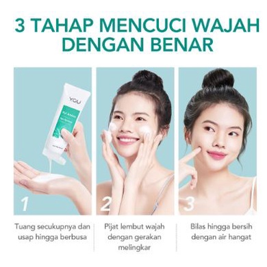 YOU Hy! Amino Bye-Byeteria Anti Bacterial Facial Wash | Sabun Muka Untuk Kulit Berminyak dan Berjerawat|