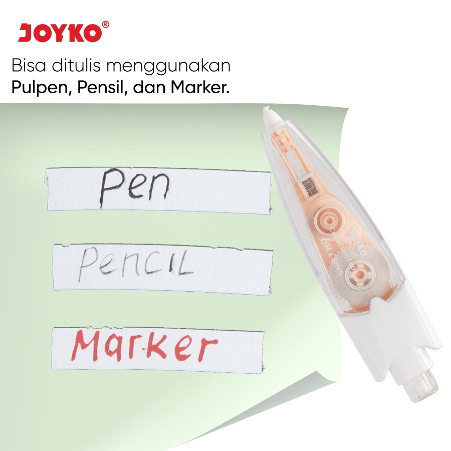 Correction Tape / Tip Ex Kertas Joyko CT-571 12M x 5mm / Pita Koreksi