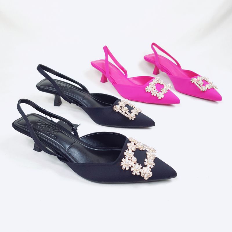 ZR Shimmery Slingback with kitten heels 2393-2