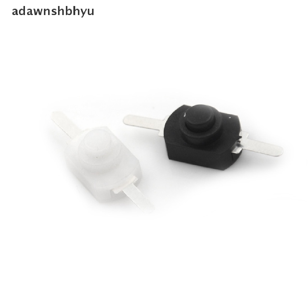 Adawnshbhyu 10Pcs 12*8MM DC 1A Hitam Saklar Tombol Tekan On Off Mini Untuk Torch Elektrik ID