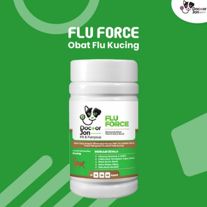 VITAMIN KUCING FLU FORCE PILEK BERSIN BATUK DOCTOR JON OBAT SAKIT