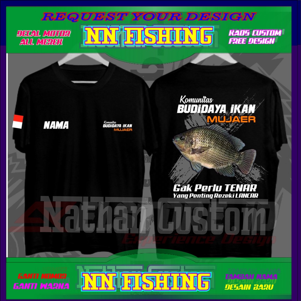 KAOS IKAN MUJAER || BAJU KAOS TSHIRT KOMUNITAS BUDIDAYA IKAN MUJAER TERBARU STANDAR DISTRO PREMIUM,G
