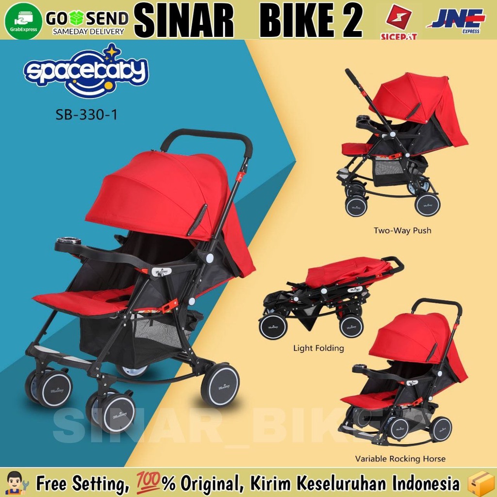 Kereta Bayi Spacebaby SB-330-1 New Born-3 Tahun  Posisi Ayun,Bisa 2 Arah Dan 325-1