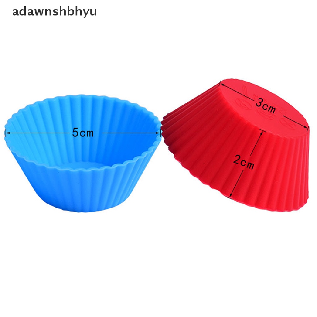 Adawnshbhyu 10pcs Cetakan Kue Silikon DIY Cake Decorag Tools Muffin Cupcake Cetakan Kue ID