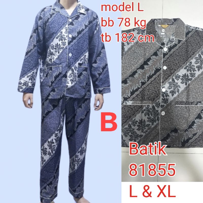 Piyama katun batik pria