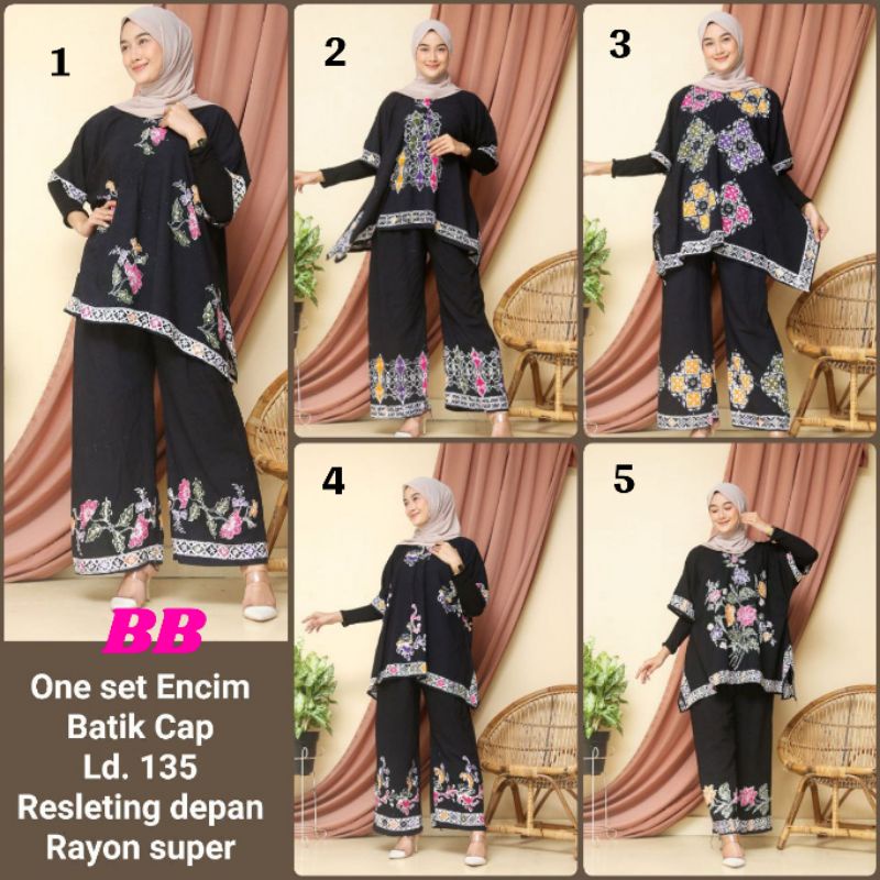 Piyama jumbo big size setelan celana panjang baju tidur batik cap pekalongan