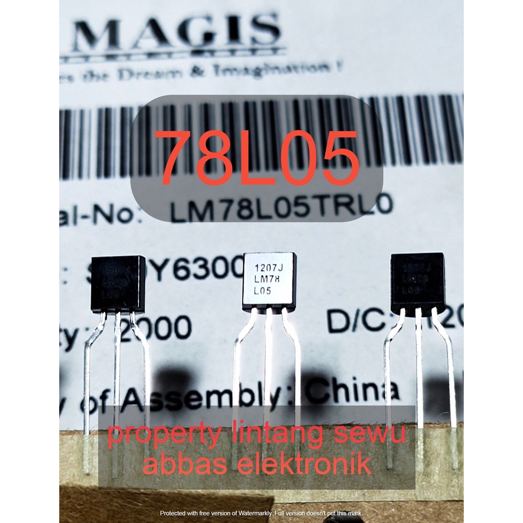 7805 78L05 LM78L05TRL0 IC REGULATOR 7805 BODI KECIL