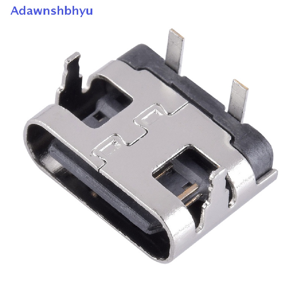 Adhyu 10Pcs 2pin Soket Konektor Micro USB Tipe C USB 3.1 Type-C Female Power Jack Dock Untuk Port Cas Ponsel ID