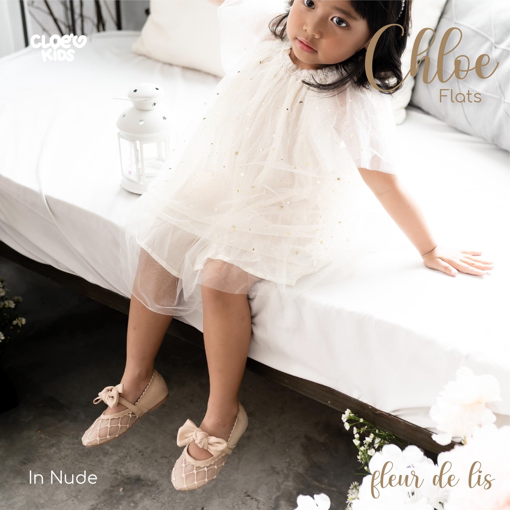 CLOEVKIDS - Chloe Flat shoes Sepatu Anak Pesta Perempuan - Fleur de Lis